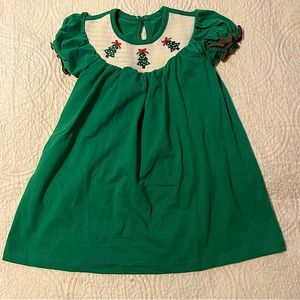 2T smocked Christmas tree dress NWOT